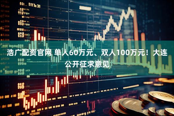 浩广配资官网 单人60万元、双人100万元!大连公开征求意见